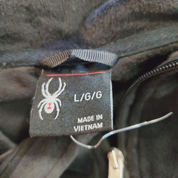 Spyder Zip Up Velour Fuzzy Jacket  Black Size Large L - Picture 10 of 12